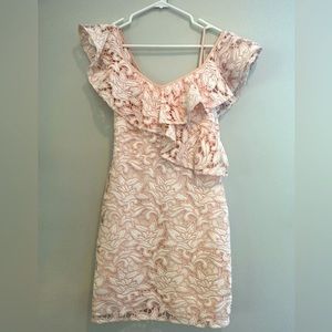 Club Monaco Pink and White Lace Dress